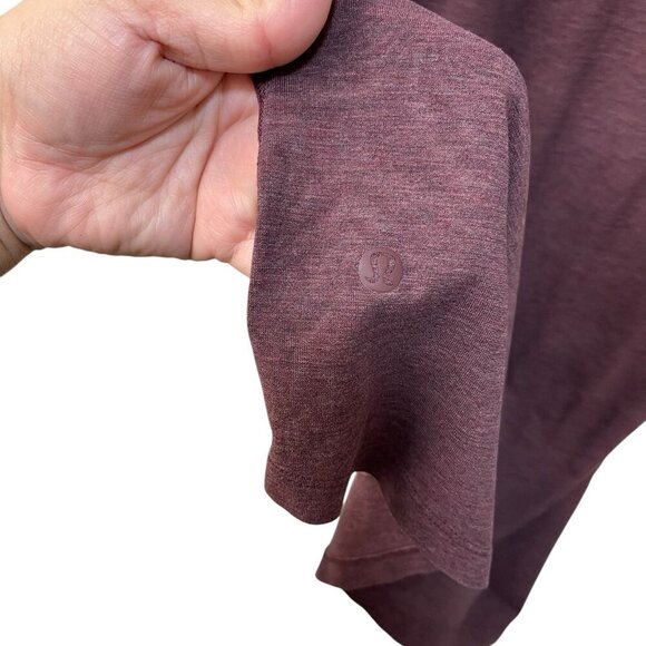 Lululemon Mens Large 5 Year Basic Tee Short Sleeve T-Shirt Heathered Black Plum - Picture 2 of 5